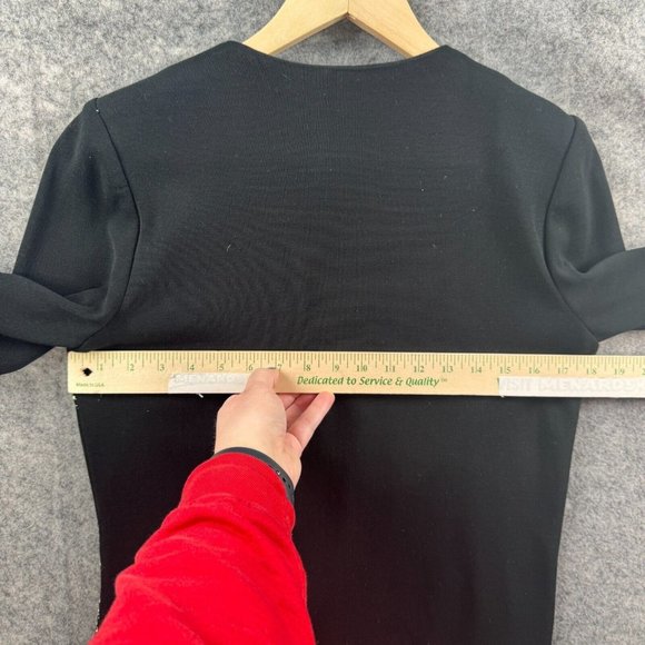 Ming Wang Cardigan Womens S‎ Black Green Geometric Embroidered Knit 3/4 Sleeve - Picture 8 of 10